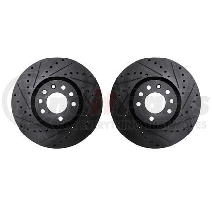 Dynamic Friction Company 8002-65002 Brake Rotors - Drilled & Slotted - Black