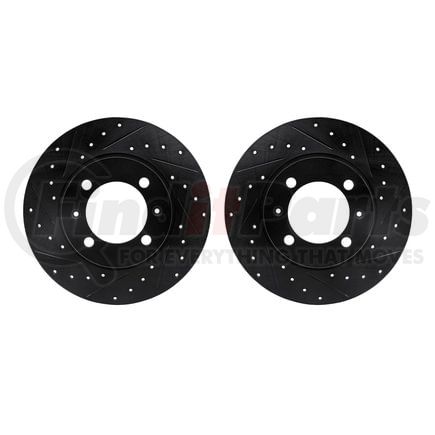 Dynamic Friction Company 8002-65008 Brake Rotors - Drilled & Slotted - Black