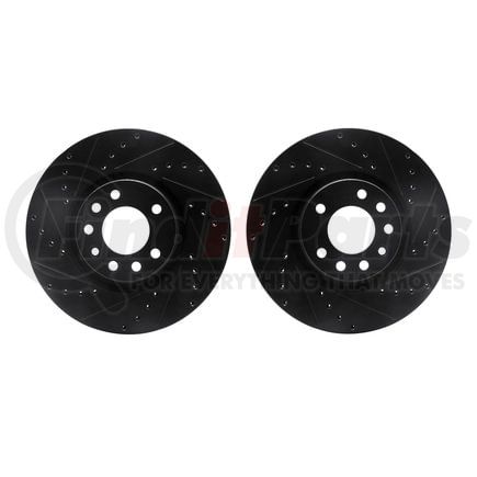 Dynamic Friction Company 8002-65003 Brake Rotors - Drilled & Slotted - Black