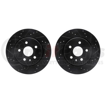 Dynamic Friction Company 8002-65015 Brake Rotors - Drilled & Slotted - Black