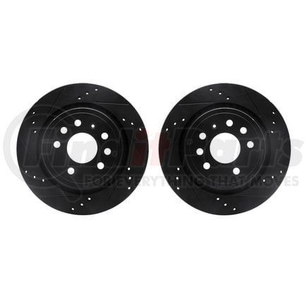 Dynamic Friction Company 8002-65017 Brake Rotors - Drilled & Slotted - Black