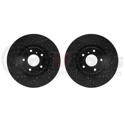 Dynamic Friction Company 8002-67001 Brake Rotors - Drilled & Slotted - Black