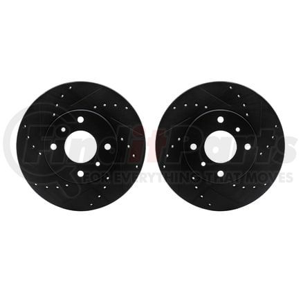 Dynamic Friction Company 8002-67003 Brake Rotors - Drilled & Slotted - Black