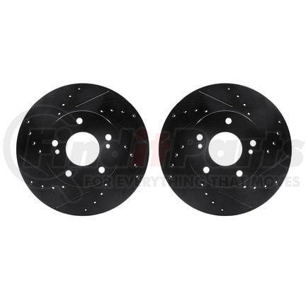 Dynamic Friction Company 8002-67004 Brake Rotors - Drilled & Slotted - Black