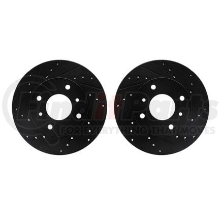 Dynamic Friction Company 8002-67002 Brake Rotors - Drilled & Slotted - Black