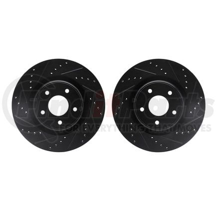 Dynamic Friction Company 8002-67007 Brake Rotors - Drilled & Slotted - Black