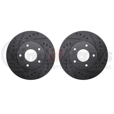 Dynamic Friction Company 8002-67005 Brake Rotors - Drilled & Slotted - Black