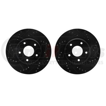Dynamic Friction Company 8002-67006 Brake Rotors - Drilled & Slotted - Black