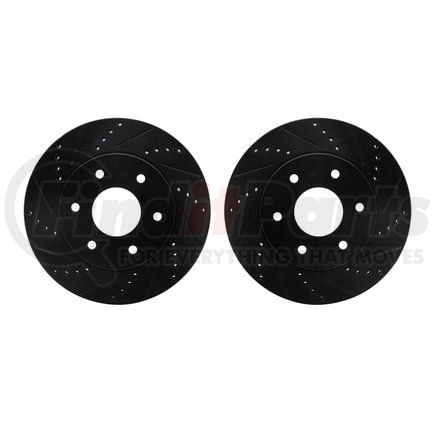 Dynamic Friction Company 8002-67011 Brake Rotors - Drilled & Slotted - Black