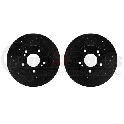 Dynamic Friction Company 8002-67032 Brake Rotors - Drilled & Slotted - Black