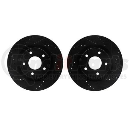 Dynamic Friction Company 8002-67045 Brake Rotors - Drilled & Slotted - Black