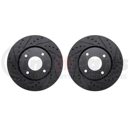 Dynamic Friction Company 8002-67047 Brake Rotors - Drilled & Slotted - Black