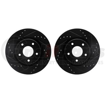 Dynamic Friction Company 8002-67055 Brake Rotors - Drilled & Slotted - Black