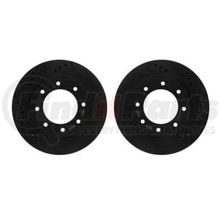 Dynamic Friction Company 8002-67060 Brake Rotors - Drilled & Slotted - Black