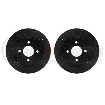 Dynamic Friction Company 8002-67056 Brake Rotors - Drilled & Slotted - Black