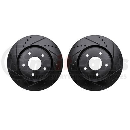Dynamic Friction Company 8002-67067 Brake Rotors - Drilled & Slotted - Black