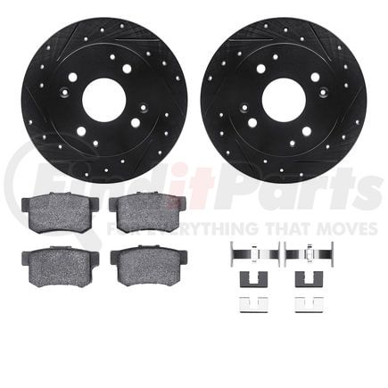 Dynamic Friction Company 8512-59022 Rotors-Drilled & Slotted-Black w/ 5000 Advanced Brake Pads Incl Hdw