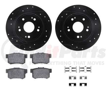 Dynamic Friction Company 8512-59043 Rotors-Drilled & Slotted-Black w/ 5000 Advanced Brake Pads Incl Hdw