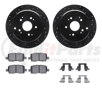 Dynamic Friction Company 8512-59073 Rotors-Drilled & Slotted-Black w/ 5000 Advanced Brake Pads Incl Hdw
