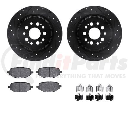 Dynamic Friction Company 8512-59127 Rotors-Drilled & Slotted-Black w/ 5000 Advanced Brake Pads Incl Hdw