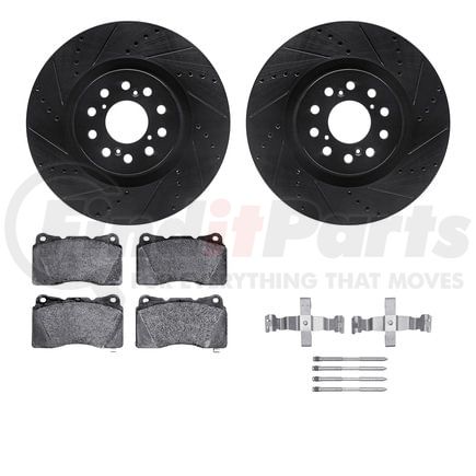Dynamic Friction Company 8512-59476 Rotors-Drilled & Slotted-Black w/ 5000 Advanced Brake Pads Incl Hdw