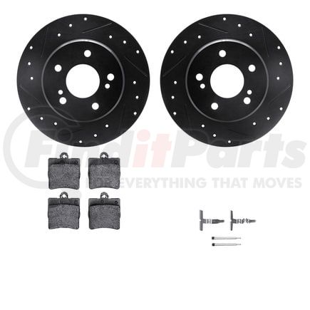 Dynamic Friction Company 8512-63024 Rotors-Drilled & Slotted-Black w/ 5000 Advanced Brake Pads Incl Hdw