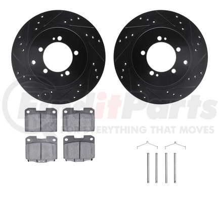 Dynamic Friction Company 8512-72183 Rotors-Drilled & Slotted-Black w/ 5000 Advanced Brake Pads Incl Hdw
