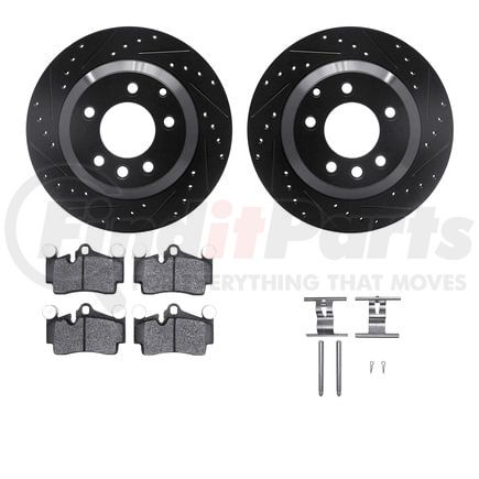 Dynamic Friction Company 8512-74097 Rotors-Drilled & Slotted-Black w/ 5000 Advanced Brake Pads Incl Hdw