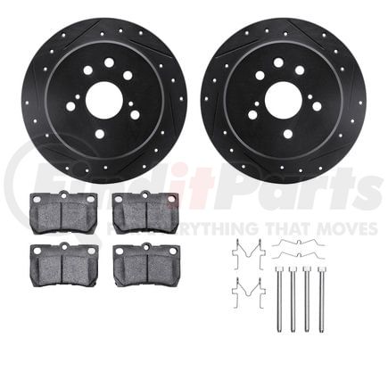 Dynamic Friction Company 8512-75019 Rotors-Drilled & Slotted-Black w/ 5000 Advanced Brake Pads Incl Hdw