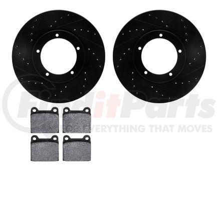 Dynamic Friction Company 8602-02002 Rotors-Drilled and Slotted-Black with 5000 Euro Ceramic Brake Pads