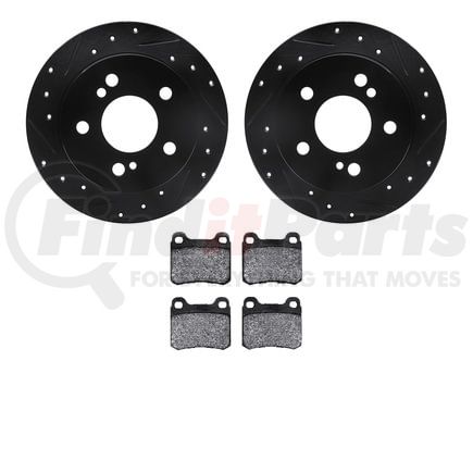 Dynamic Friction Company 8602-63017 Rotors-Drilled and Slotted-Black with 5000 Euro Ceramic Brake Pads