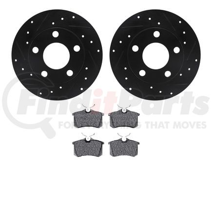 Dynamic Friction Company 8602-74017 Rotors-Drilled and Slotted-Black with 5000 Euro Ceramic Brake Pads