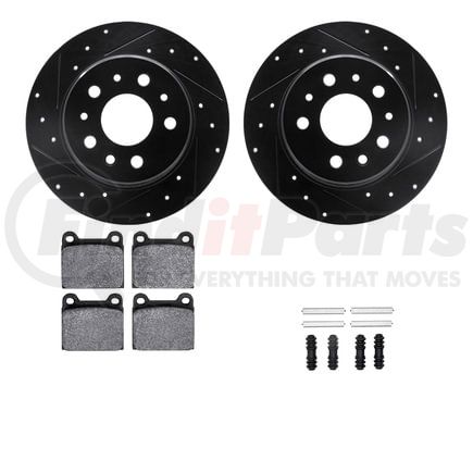 Dynamic Friction Company 8612-63006 Rotors-Drilled & Slotted-Black w/ 5000 Euro Ceramic Brake Pads Incl Hdw