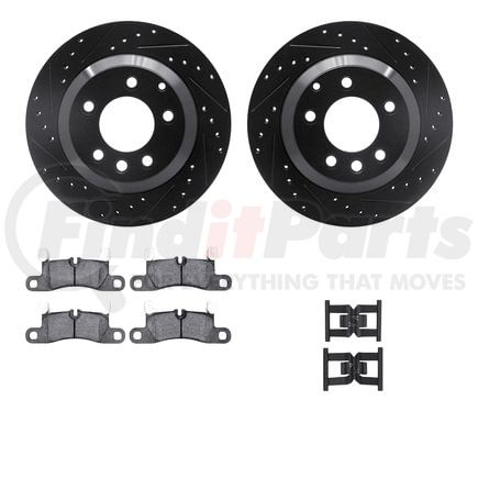 Dynamic Friction Company 8612-74047 Rotors-Drilled & Slotted-Black w/ 5000 Euro Ceramic Brake Pads Incl Hdw
