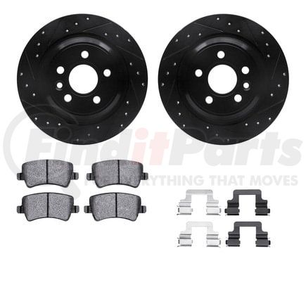 Dynamic Friction Company 8512-27041 Rotors-Drilled & Slotted-Black w/ 5000 Advanced Brake Pads Incl Hdw