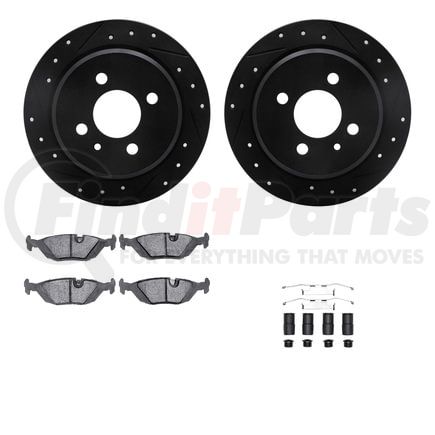 Dynamic Friction Company 8512-31017 Rotors-Drilled & Slotted-Black w/ 5000 Advanced Brake Pads Incl Hdw