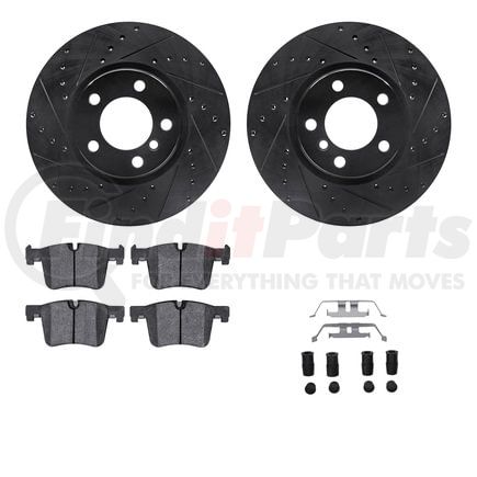 Dynamic Friction Company 8512-31135 Rotors-Drilled & Slotted-Black w/ 5000 Advanced Brake Pads Incl Hdw