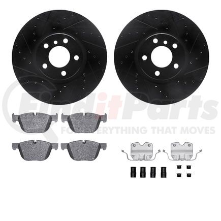 Dynamic Friction Company 8512-31145 Rotors-Drilled & Slotted-Black w/ 5000 Advanced Brake Pads Incl Hdw