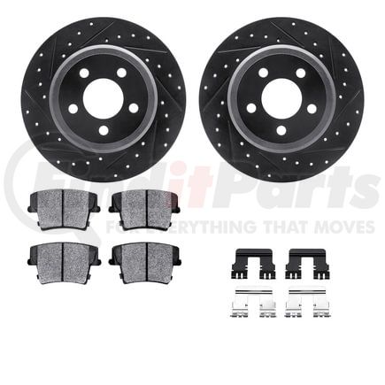 Dynamic Friction Company 8512-39006 Rotors-Drilled & Slotted-Black w/ 5000 Advanced Brake Pads Incl Hdw