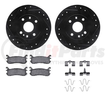 Dynamic Friction Company 8512-54007 Rotors-Drilled & Slotted-Black w/ 5000 Advanced Brake Pads Incl Hdw