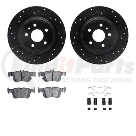 Dynamic Friction Company 8512-54075 Rotors-Drilled & Slotted-Black w/ 5000 Advanced Brake Pads Incl Hdw