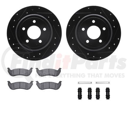 Dynamic Friction Company 8512-56016 Rotors-Drilled & Slotted-Black w/ 5000 Advanced Brake Pads Incl Hdw