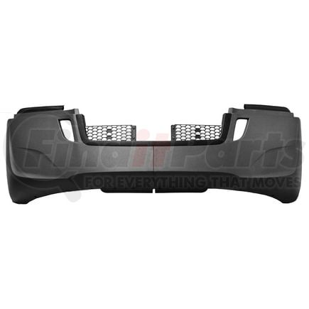 Wheeler Fit 1502-0012 BUMPER ASM (GRAY) - WITHOUT FOG LAMP OPENINGS / WITHOUT LOWER DEFLECTOR / BLACK TRIM / TWO PIECE MESH