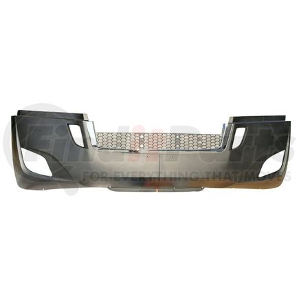 Wheeler Fit 1502-0049 BUMPER ASM (GRAY) WITH FOG LAMPS-W/O LOWER DEFLECTOR-CHROME TRIM-TWO PIECE MESH