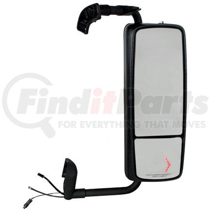 Wheeler Fit 1511-0084 Door Mirror - Right Side, Dual, Heated, Chrome, with Integrated LED Turn Signal Light