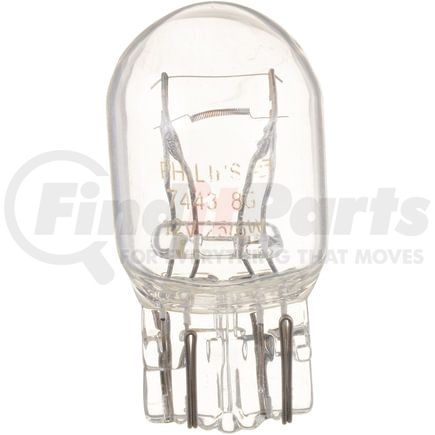 Phillips Industries 7443B2 Tail Light Bulb - 13.5V, 24.97/5.4 Watts, Standard, Clear, Push Type