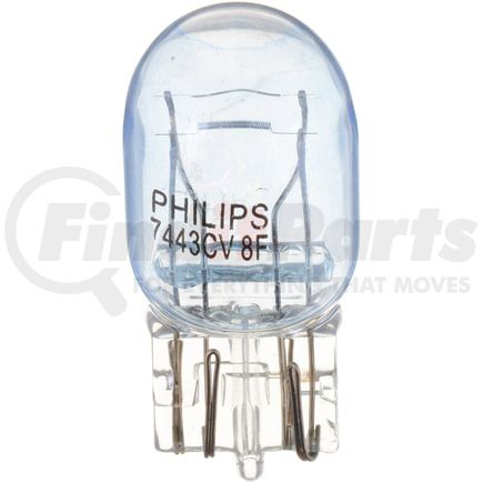 Phillips Industries 7443CVB2 Tail Light Bulb - 13.5V, 24.97/5.4 Watts, Blue Coated, Push Type