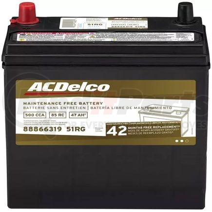 ACDelco 51RG Battery - Top Post Terminal, 12V, 600 CA, 500 CCA