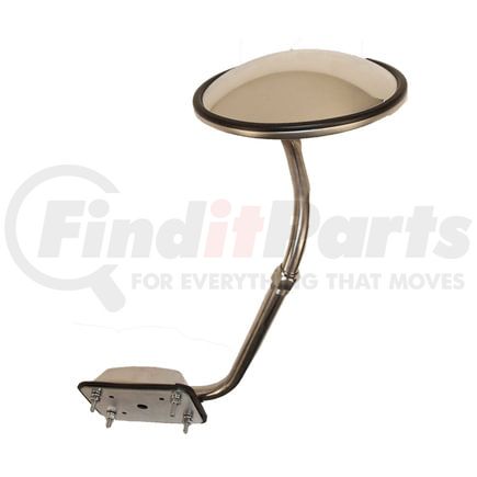 World American WA128-0357 Door Mirror Pod, Driver Side (LH), 8.5in, Round, Convex, Manual, Stainless Steel Finish