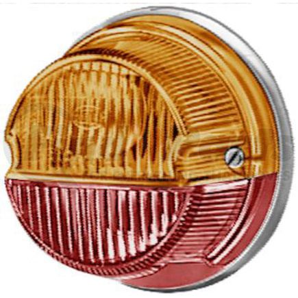 HELLA 001259261 1259 Amber/Red Turn/Tail Lamp with Chrome Base